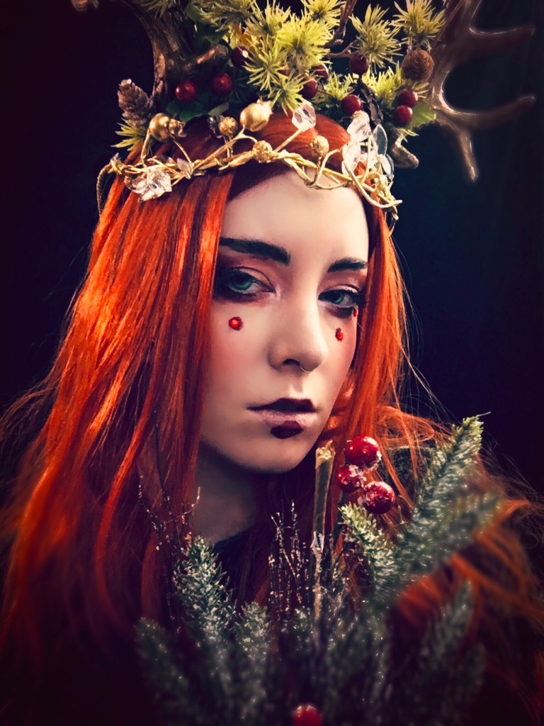 Fantasy photography cosplay of an androgynous forest king 