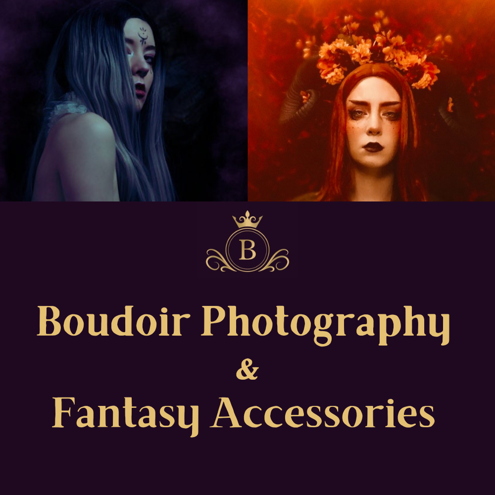 Welcome to the Blessed Shadows studio, where you can find fantasy boudoir photography, handmade jewelry, accessories and couture. 
Grow your boudoir photo collection, learn tips to improve your portrait photography, and find unique couture to add a touch of extra magic to your next photoshoot 